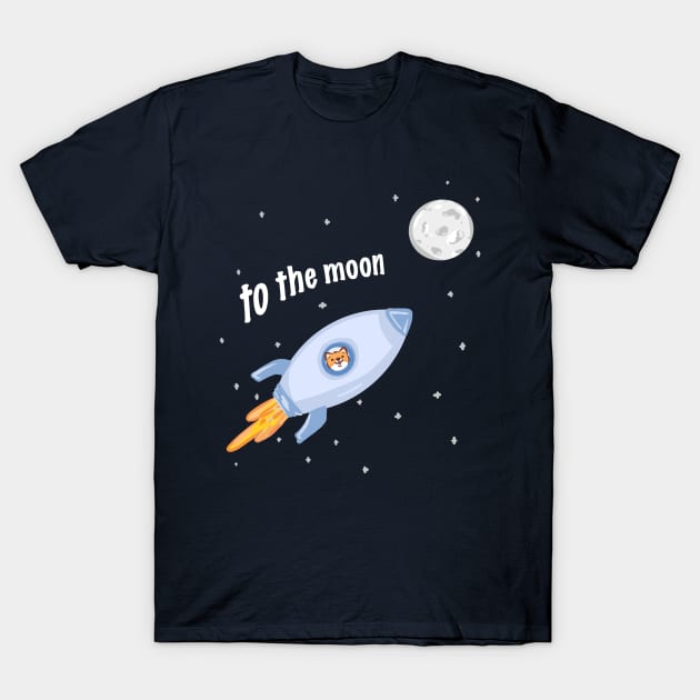 Shiba Inu to the Moon T-Shirt by RoserinArt